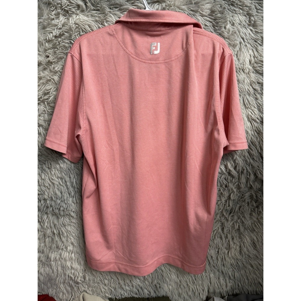 Footjoy Shirt Mens Large Peach Golfer Preppy Performance Stretch Logo - Picture 2 of 5